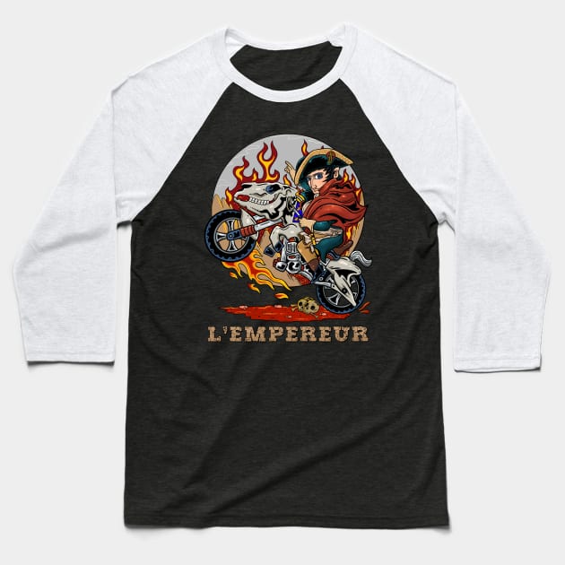 Emperor's Triumph: Napoleon Crossing the Alps in Metal Baseball T-Shirt by Holymayo Tee